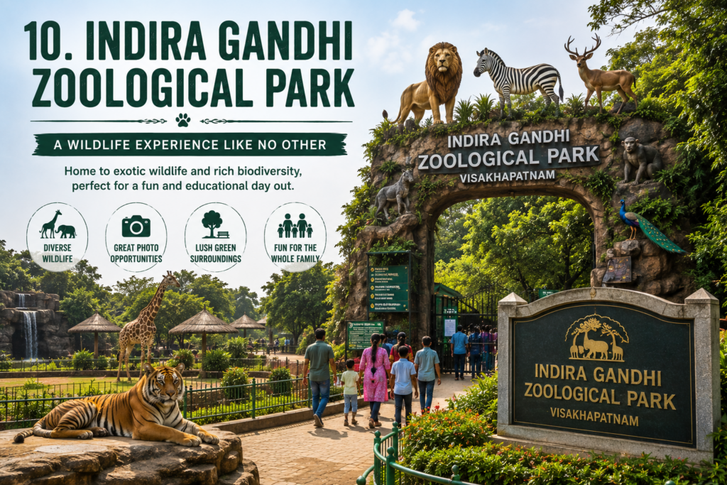 Indira Gandhi Zoological Park in Visakhapatnam featuring diverse wildlife and family-friendly attractions